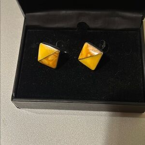 Yellow Geometric Earrings